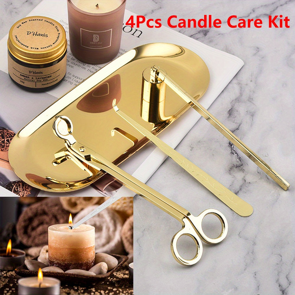 Home Barber - 4 ピース/セット高級キャンドルケアキットステンレス鋼芯トリマーはさみ消火器フックキャンドルアクセサリーセット DIY キャンドルツール