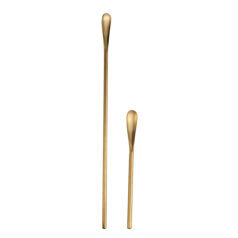 Bar Spoon Twisted - 2個セット ステンレス製攪拌スプーン ロング・ショートハンドル アーティスティックなツイストスタイル ミキシングスプーン バー・コーヒー・紅茶用