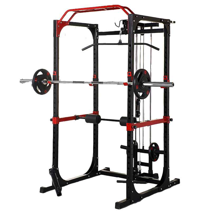 Home Bar And Gym - 商用パワーケージスクワットラック、マルチグリップ懸垂バー、調節可能な安全バー、ホームジム用筋力トレーニング1