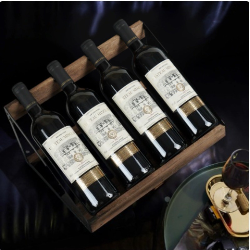 ホームバー木製ワインラック ワインボトルホルダー レトロ中空 - Home Bar Shelves のレビューと価格