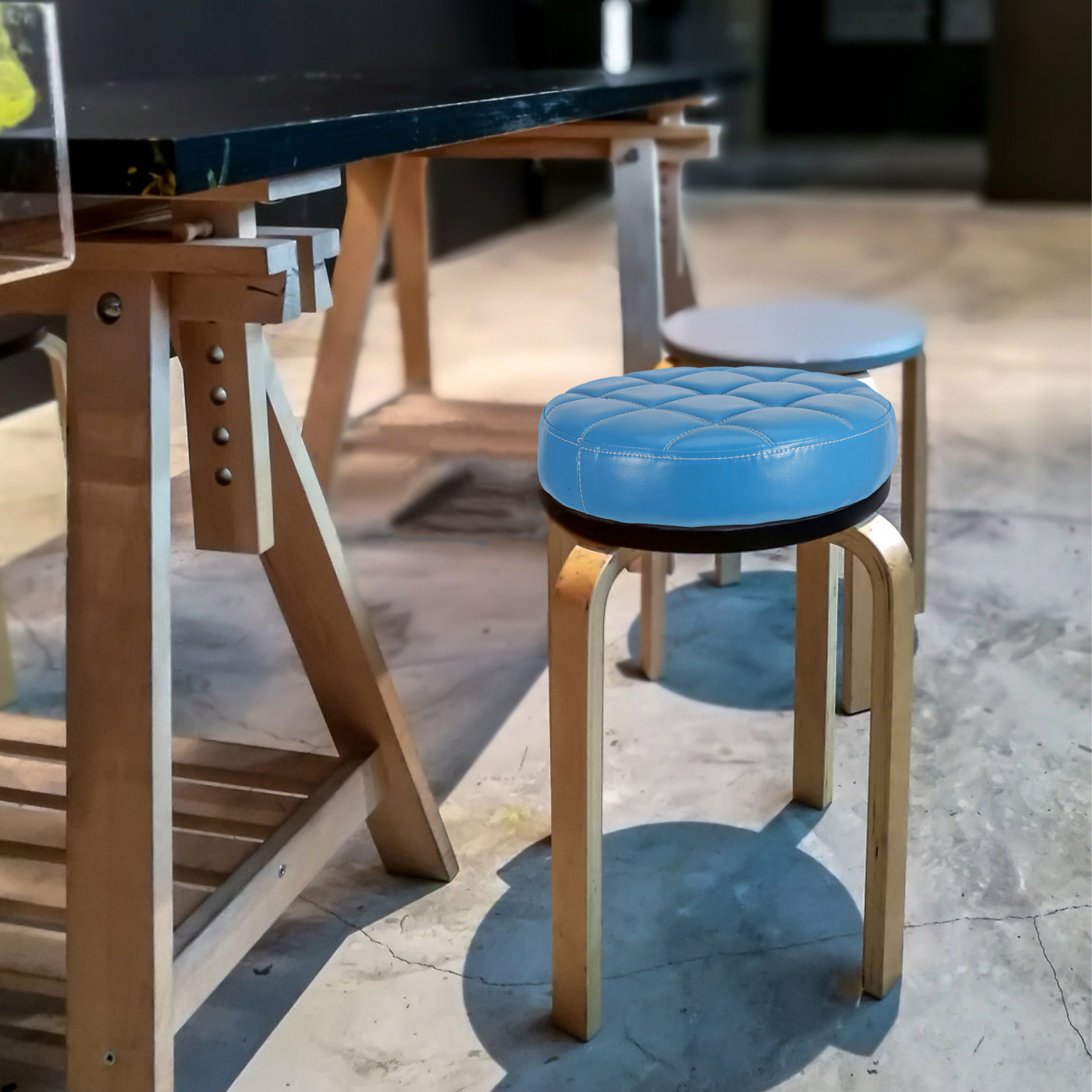PU製丸型スツールシートクッション、バーチェア、オフィススツ - Home Bar Seating のレビューと価格