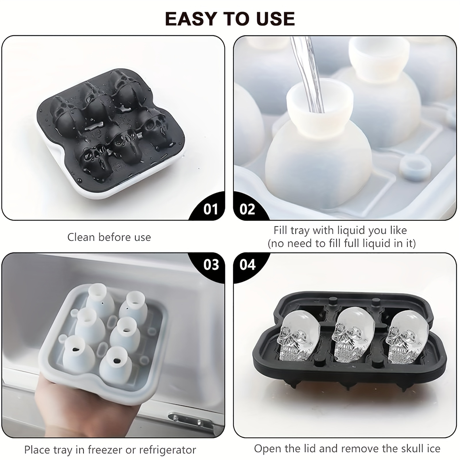 4～6個のセル スカルアイスボール型-3D BPAフリー シ - Ice Mold Sphere のレビューと価格