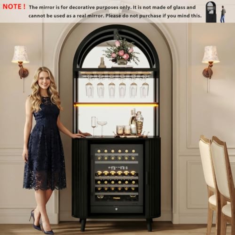 ワイン冷蔵庫キャビネット、収納付きハイバーキャビネット、ブラ - Home Bar And Fridge のレビューと価格