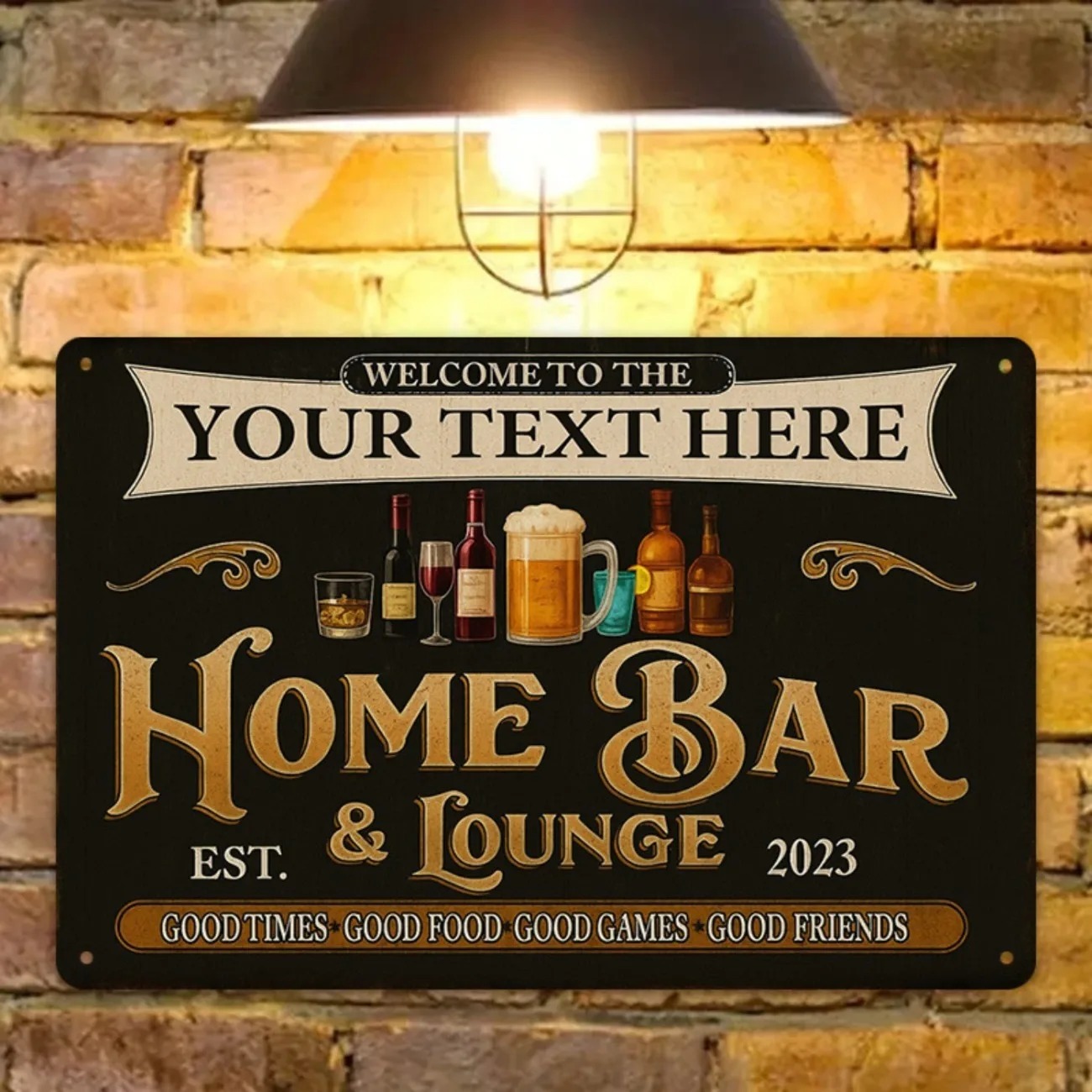 カスタムテキスト ヴィンテージ ホームバー＆ラウンジ メタル - Home Bar Signs のレビューと価格
