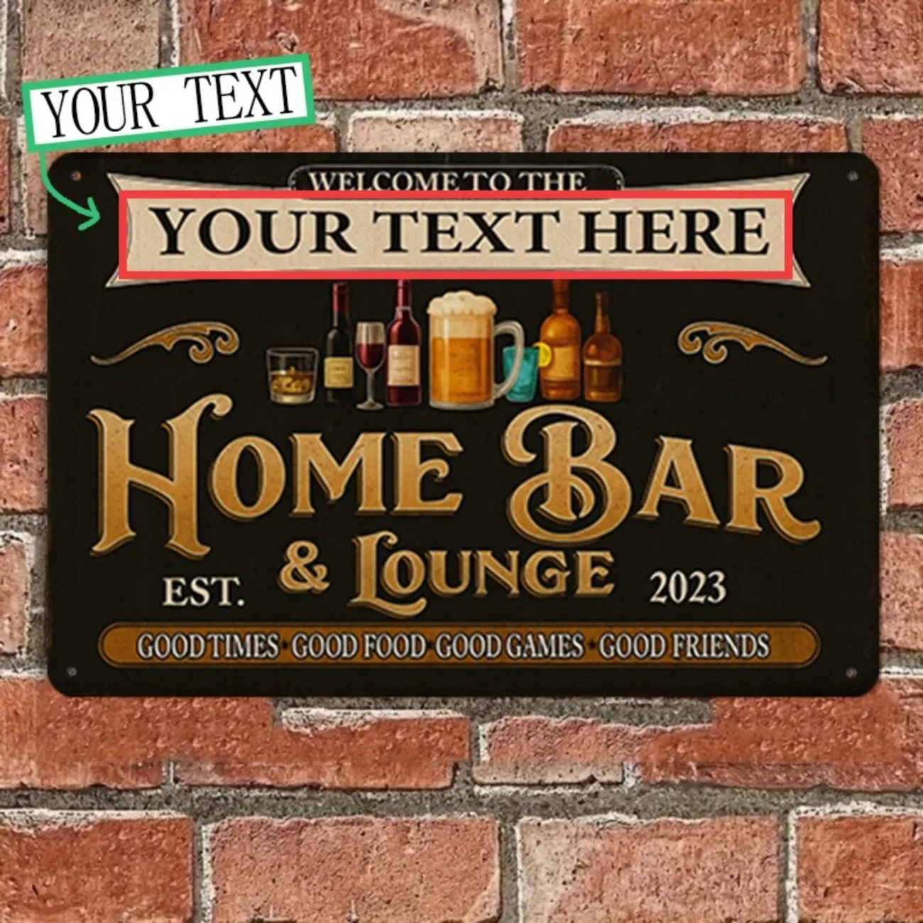 カスタムテキスト ヴィンテージ ホームバー＆ラウンジ メタル - Home Bar Signs のレビューと価格