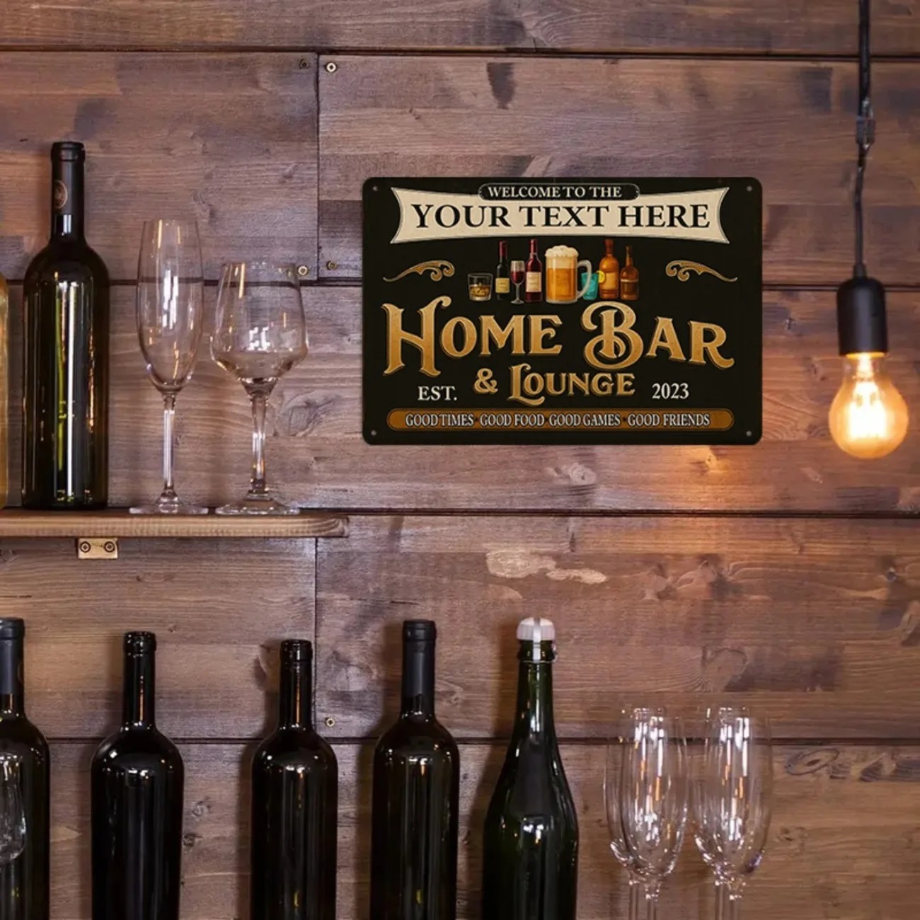 カスタムテキスト ヴィンテージ ホームバー＆ラウンジ メタル - Home Bar Signs のレビューと価格