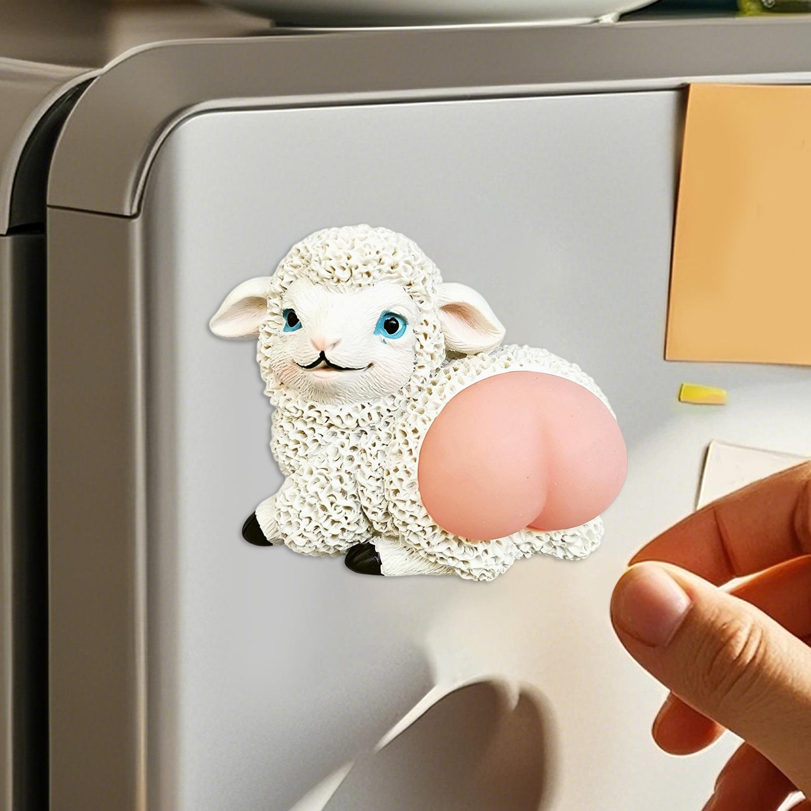 かわいい羊の形をした押すと音が鳴る冷蔵庫マグネット、強力な磁 - Home Bar And Fridge のレビューと価格