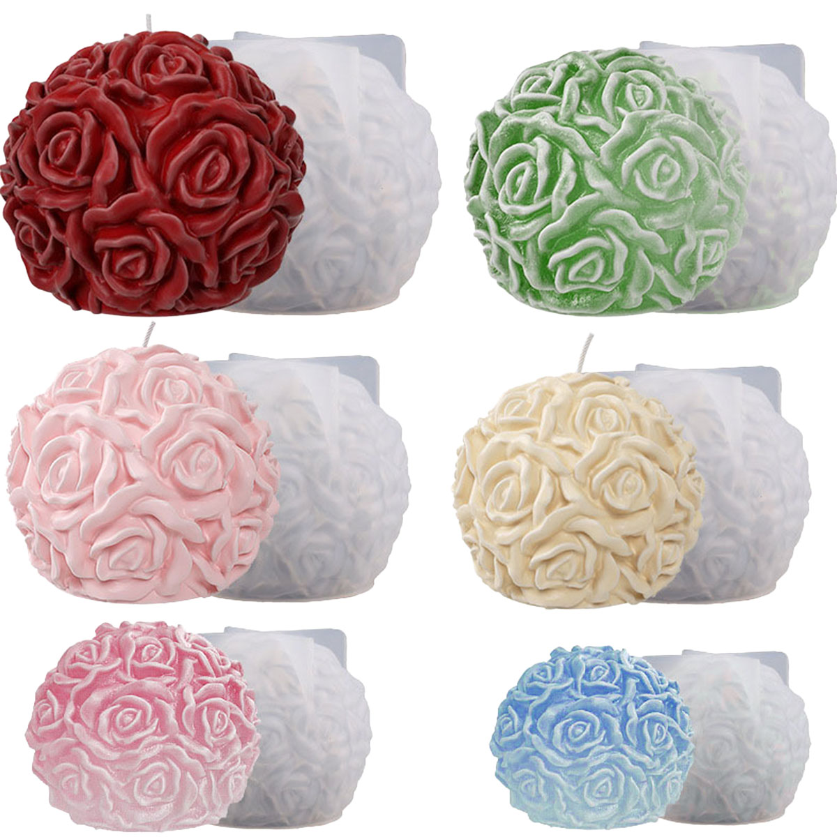 バラと花の形をしたシリコンモールド,マルチサイズ,サマーアイ - Ice Mold Sphere のレビューと価格