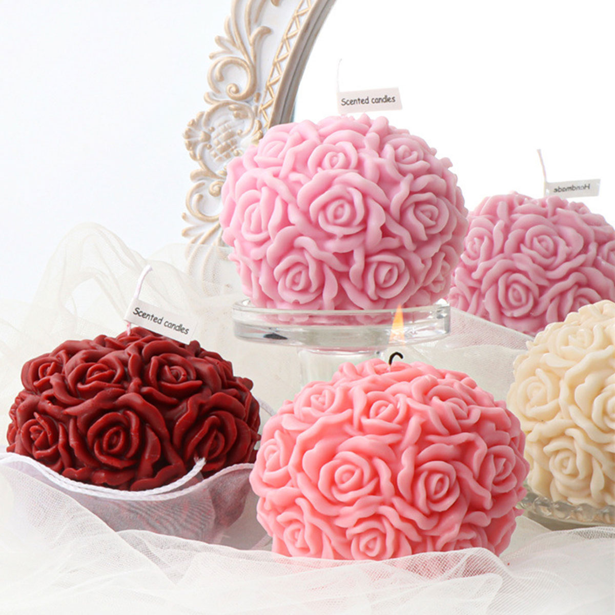 バラと花の形をしたシリコンモールド,マルチサイズ,サマーアイ - Ice Mold Sphere のレビューと価格