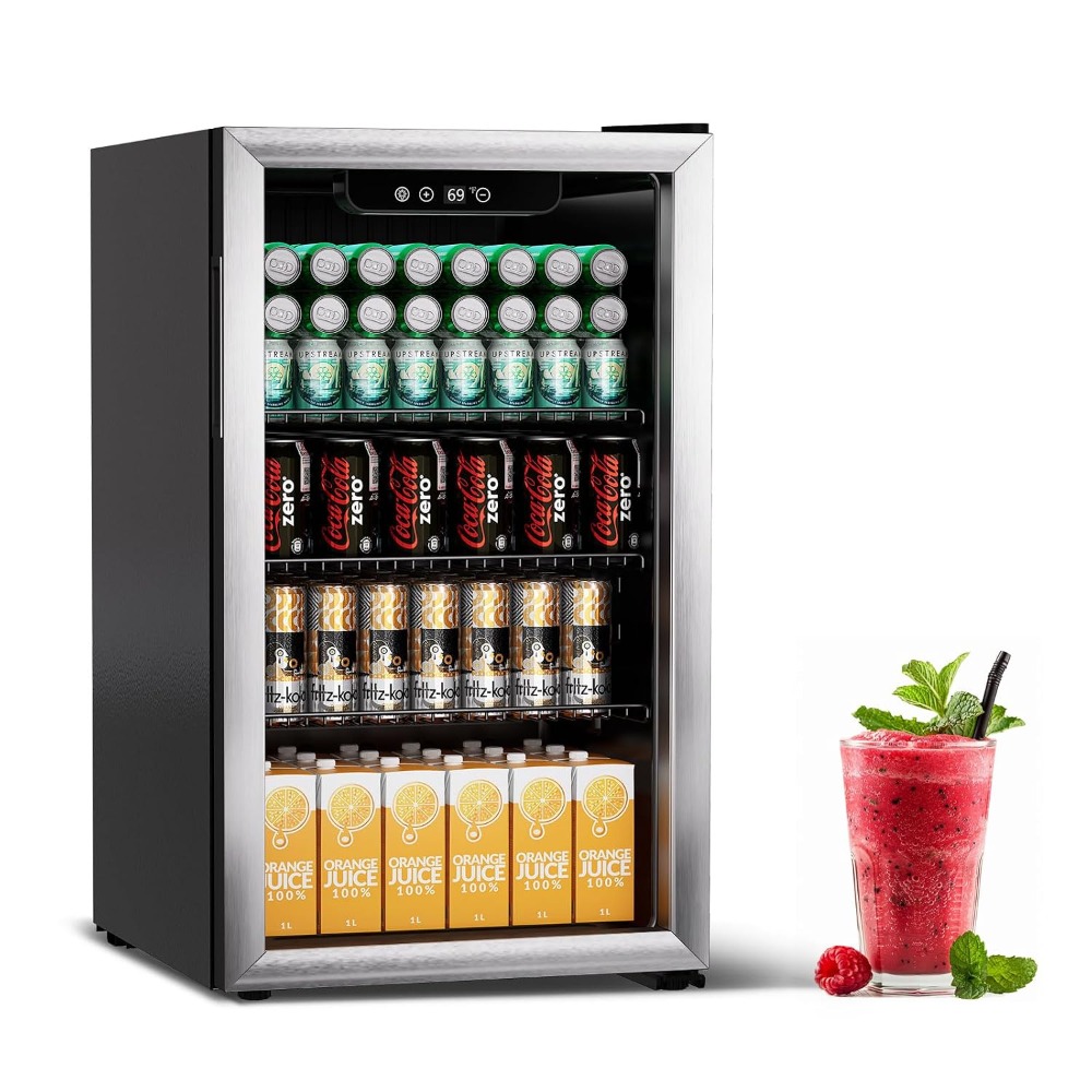 110缶収納可能飲料冷蔵庫、3.1立方フィートシルバーミニ冷 - Home Bar And Fridge のレビューと価格
