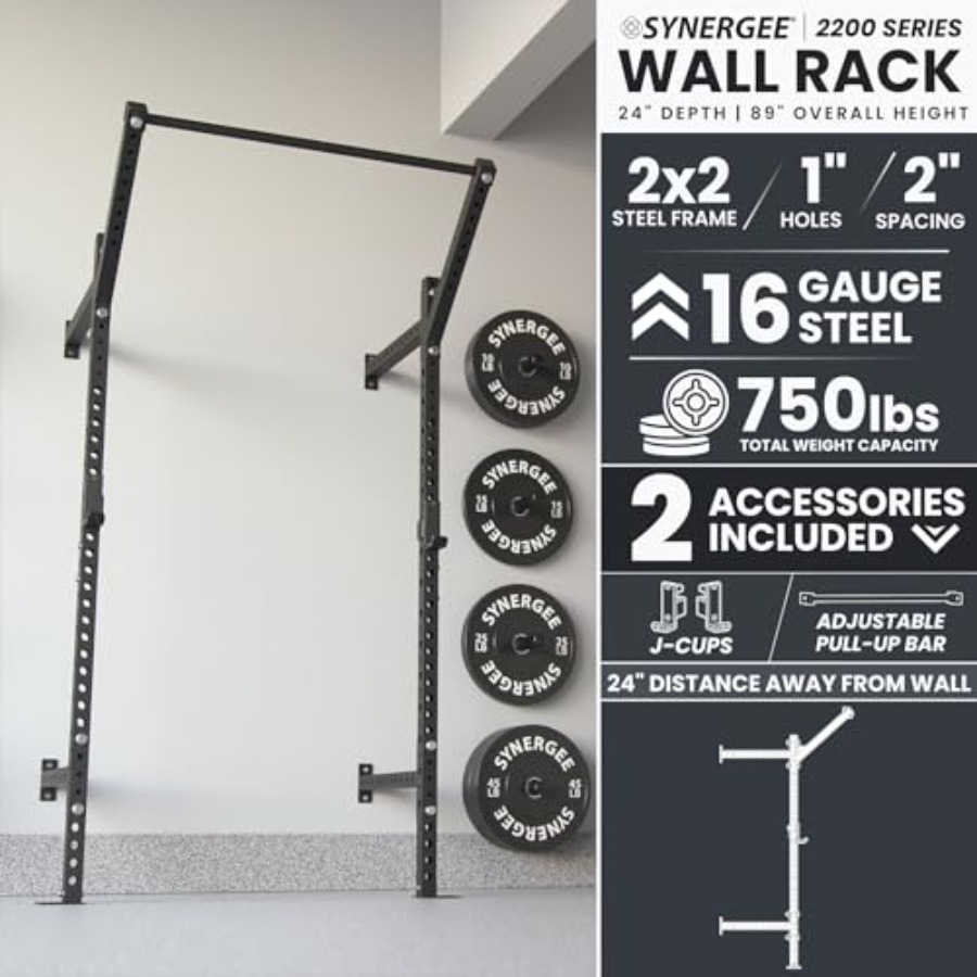 家庭用ジム向け壁掛けスクワットラック、スチール製、黒仕上げ、 - Home Bar And Gym のレビューと価格