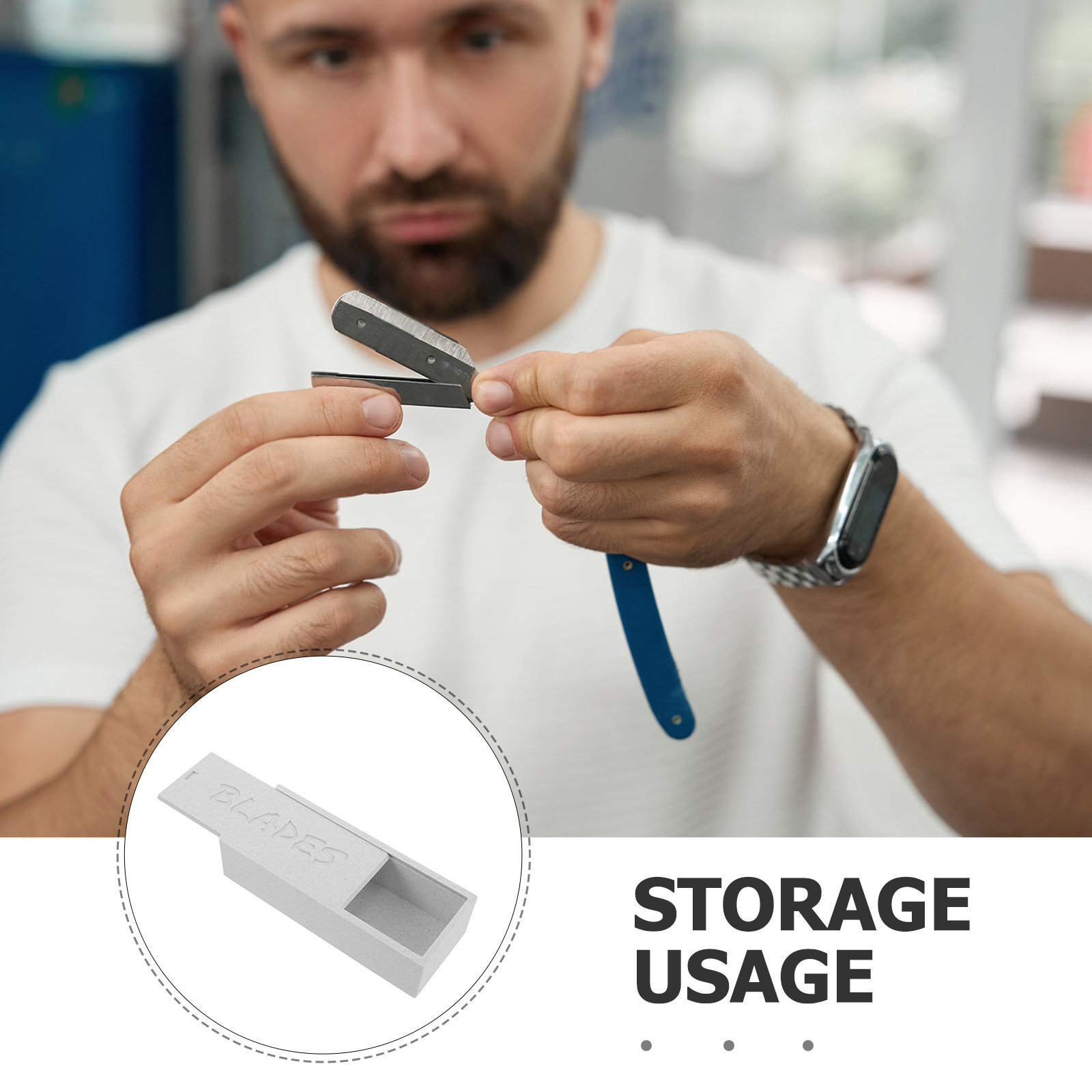 白い二重コンパートメントの刃収納ケース、家庭用浴室や理髪店用 - Home Barber のレビューと価格