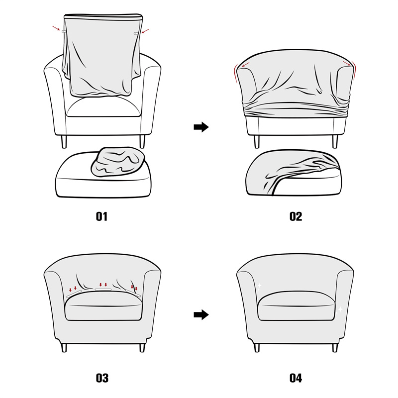 無地クラブアームチェアカバー ストレッチチューブチェアカバー - Home Bar Seating のレビューと価格
