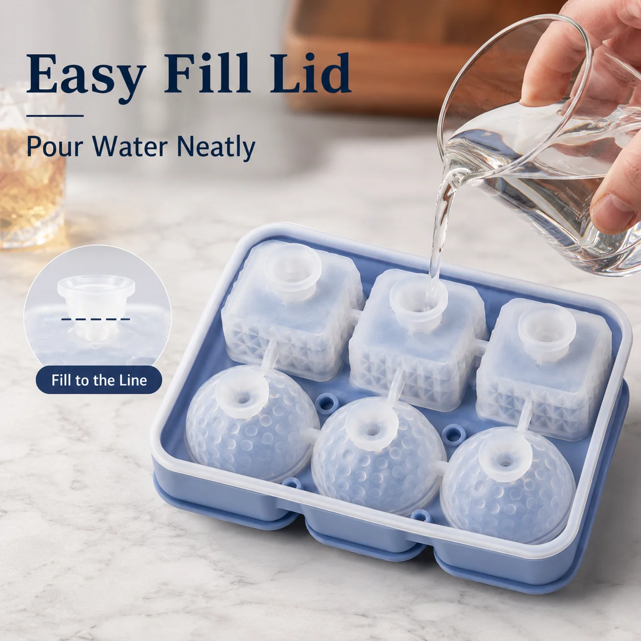 シリコン製ウイスキーアイスキューブトレイ、アイスボールメーカ - Ice Mold Sphere のレビューと価格