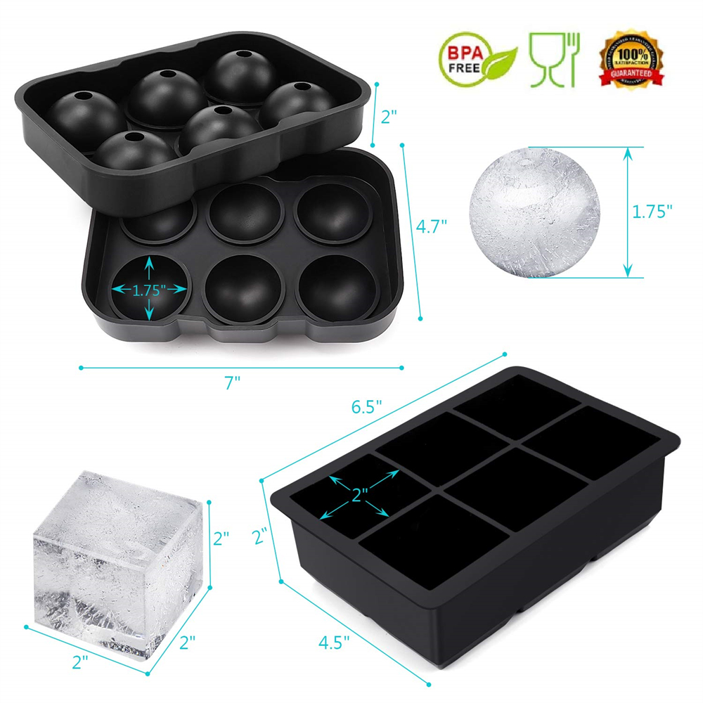 ドリンク用の大きな正方形のキューブ型,シリコンアイスクリーム - Ice Mold Sphere のレビューと価格