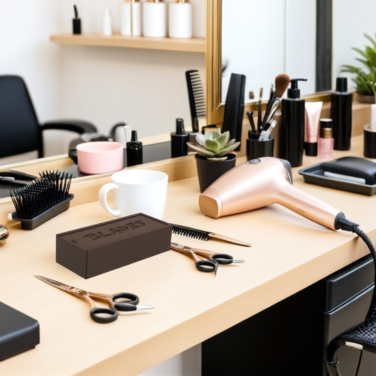 二重コンパートメントブラウンブレード収納プラスチックケース、 - Home Barber のレビューと価格