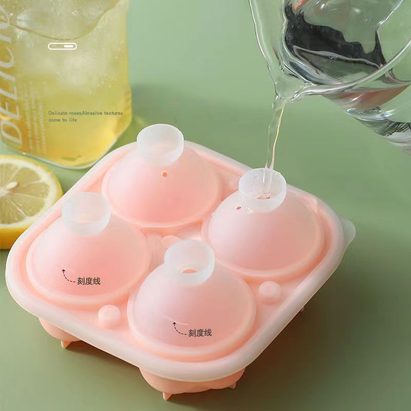 3Dローズシリコン製アイスモールド 4穴アイスキューブトレイ - Ice Mold Sphere のレビューと価格