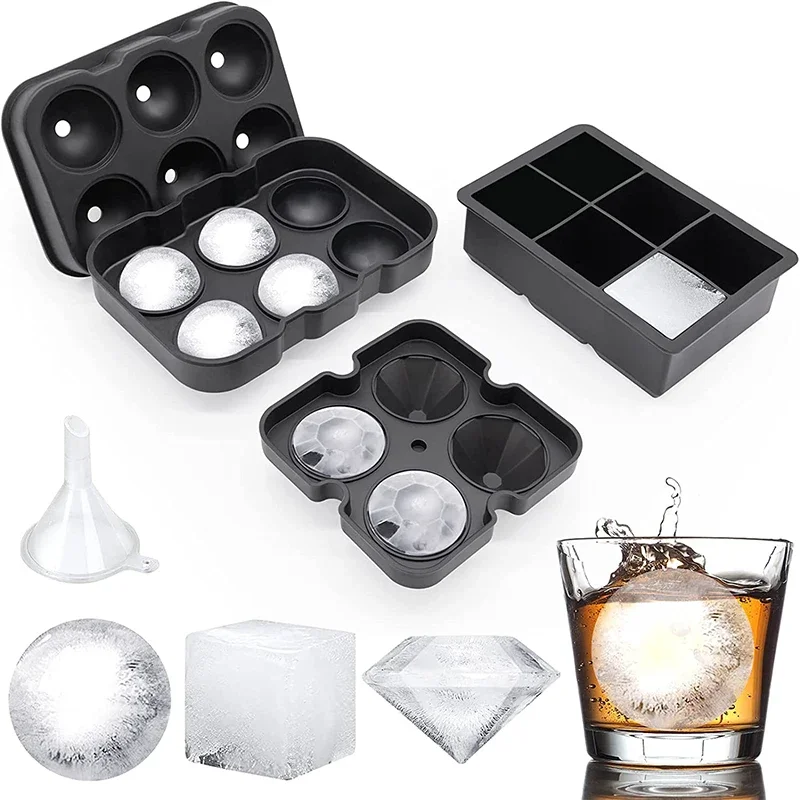 大型アイスキューブトレイシリコンアイスキューブ型冷凍庫用蓋付 - Ice Mold Sphere のレビューと価格